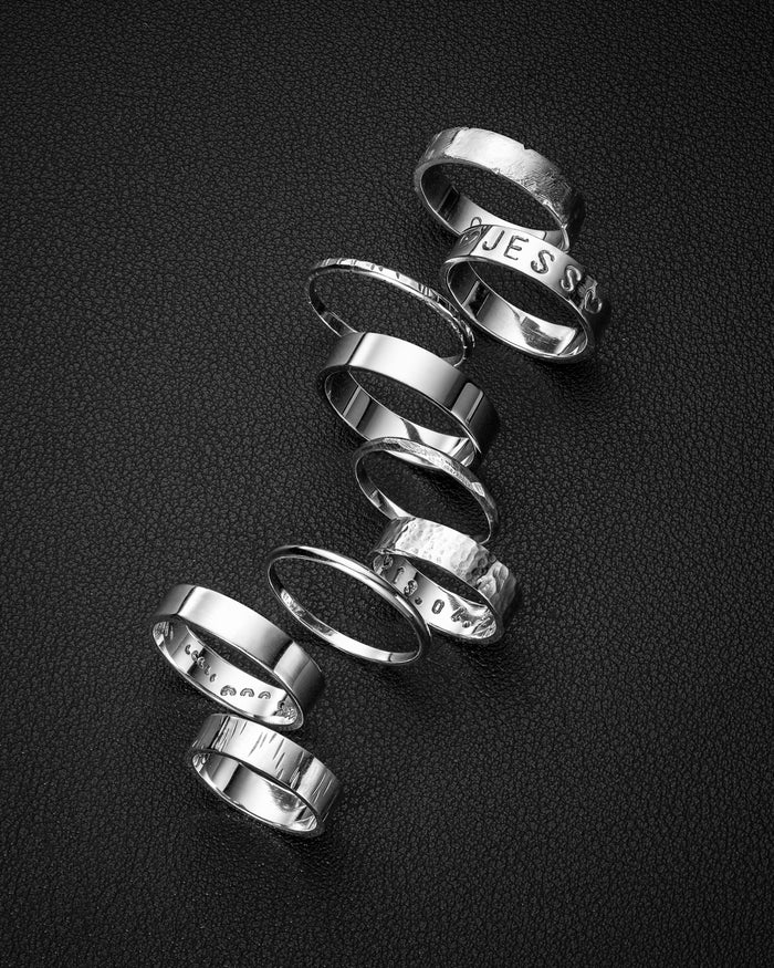 Sterling silver rings made in a Ringflow class